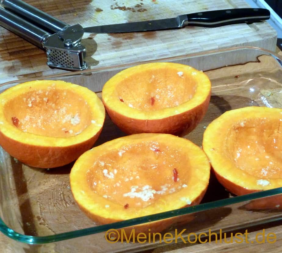 Gebackener Hokkaido-Kürbis mit Hähnchen - Meine Kochlust - Meine Rezepte