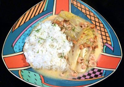 Chicoréegratin mit Krabben