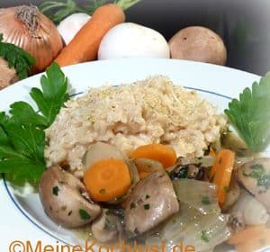 Champginons-Zwiebel-Kasserole