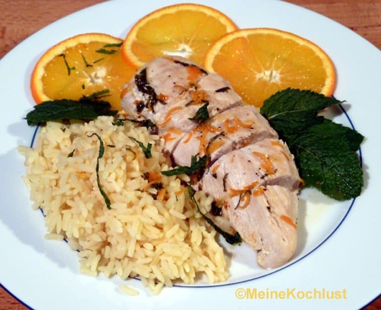 Huhn mit Orangen und Minze - Pollo con naranja y menta - Meine Kochlust ...